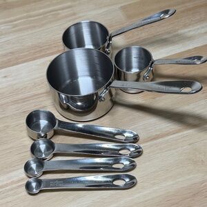 All-Clad Stainless-Steel Measuring Cups & Spoons.